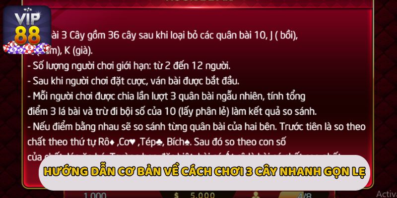 Hướng dẫn cơ bản về cách chơi 3 Cây nhanh gọn lẹ