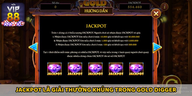 Jackpot chính xác là giải thưởng khủng nhất trong Gold Digger