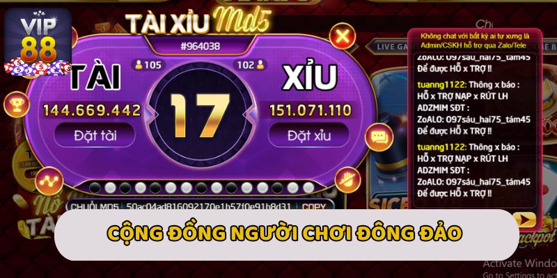 Tính năng chat live khiến cho cuộc chiến Tài Xỉu trở nên sôi động hơn