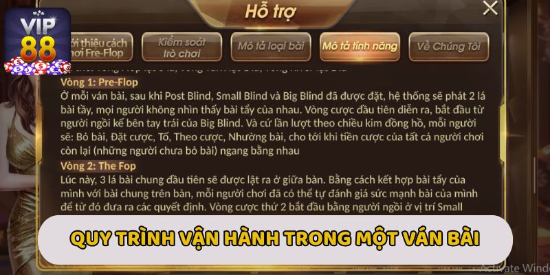 Quy trình vận hành trong một ván bài